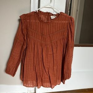 Burnt orange Flowy blouse